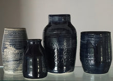Load image into Gallery viewer, Blue Glazed Stoneware Vases