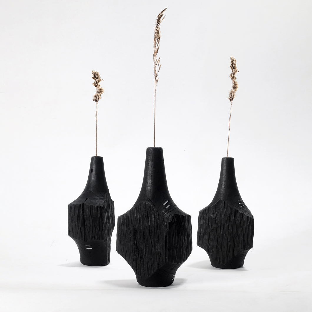Charred dry flower vase 15