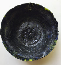 Load image into Gallery viewer, Black and Green Pate de Verre Bowl