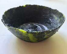 Load image into Gallery viewer, Black and Green Pate de Verre Bowl