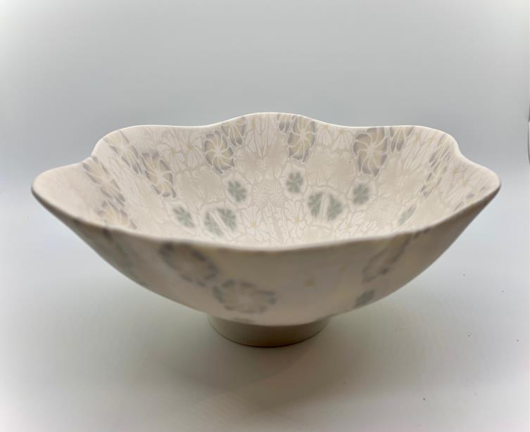 Large Nerikomi Porcelain Flower Bowl