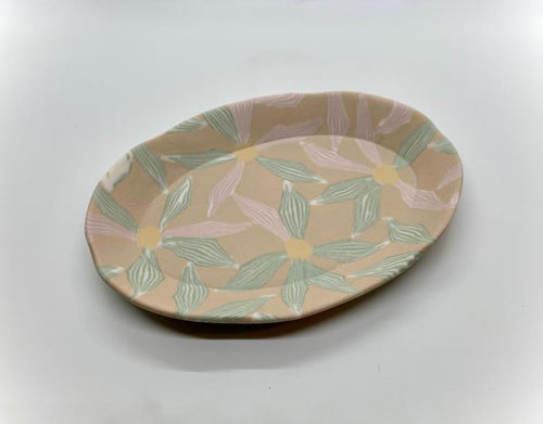 Small Nerikomi Porcelain Flower Plate