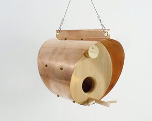 Hanging Copper Bird Feeder - The Barrel